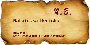 Mateicska Boriska névjegykártya